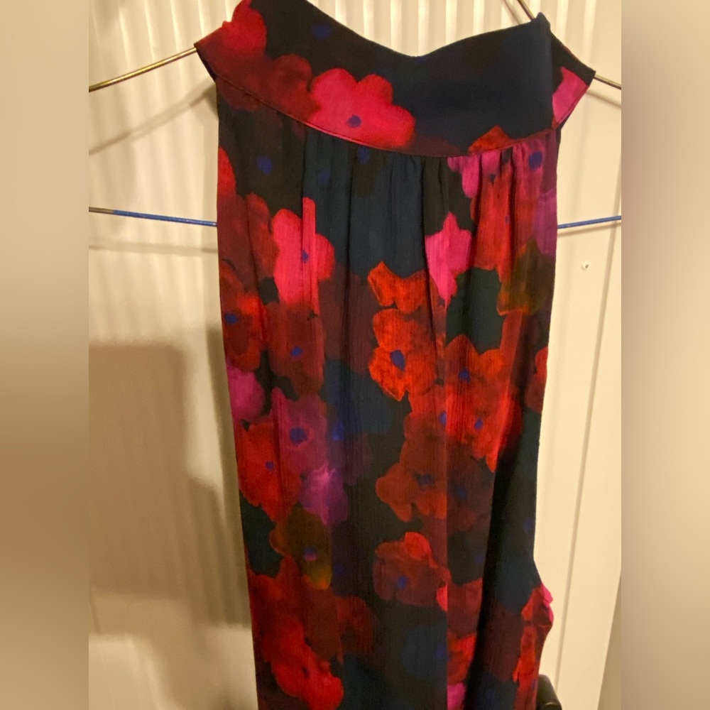 PAIGE Cayman Dress Women's Medium 100% Silk Floral Water Lily Party Cocktail